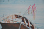 Contemporary Lithography On Paper Seascape, Signed Lars åke Lindstedt In 1988