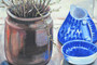 Vintage Oil On Canvas Spring Still Life Vase Painting By Ingrid Ström 1970s