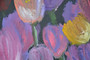 Contemporary Oil On Board Floral Tulip Composition Painting By B.W.K In 2009