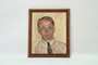 Vintage Mid - Century Oil on Canvas Painting Man Portrait Signed By D.F-G. Circa 1940s