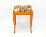 Antique Walnut Dressing Table Stool 1900s Reupholstered