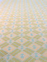 Authentic Original Vintage Woven Eco Yellow Teal Sheen Fabric Eastern Europe 1970s