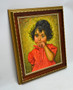 Vintage Oil On Canvas Child Girl Portrait Painting, Signed By Carl-Eric Rundberg, Circa 1950s