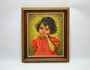 Vintage Oil On Canvas Child Girl Portrait Painting, Signed By Carl-Eric Rundberg, Circa 1950s