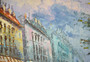 Vintage Oil On Canvas Paris Cityscape Painting, Signed By Caroline Burnett, Circa 1950s