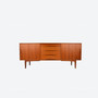 Vintage Veneer Walnut Long Sideboard AB Förenade Möbelfabrikerna, Linköping 1960s