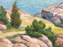 Contemporary Oil On Canvas Sea Coast Painting, By Carl-Erik B. Linder In 1980