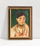 Vintage Oil On Canvas Female Portrait Painting, Signed By L.V.Z In 1977