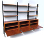 Vintage 8 Shelf 3 Cabinet Mid-Century Oak Shelf System, Made In Sweden, 1960s