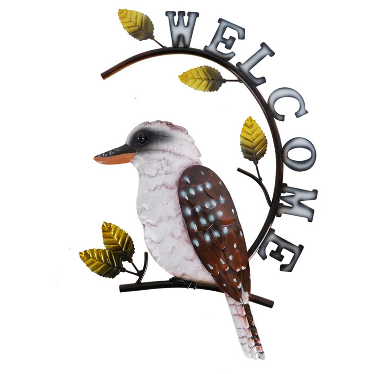 Kookaburra Welcome Metal Wall Plaque 47cm