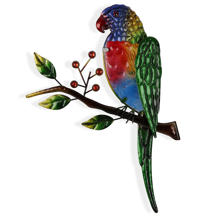 Rainbow Lorikeet Metal And Glass Wall Art 36cm