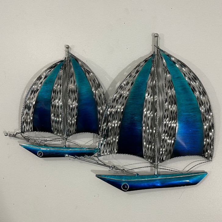 Sailing Boats Metal Wall Art 49cm 