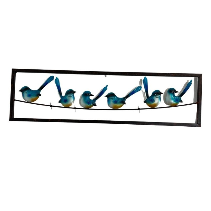 Blue Wrens On Perched On Barb Wire