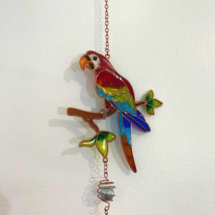 Australian Parrot Glass Wind Chime 74cm