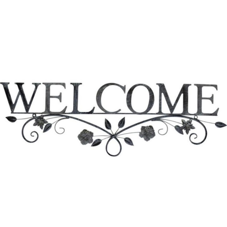 Welcome Flower Metal Wall Art 76cm