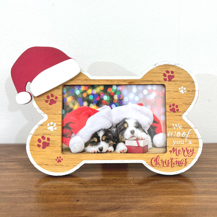 Dog Christmas Wall Plaque Photo Frame 22cm