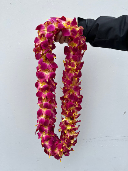 Lei Double Orange Dyed