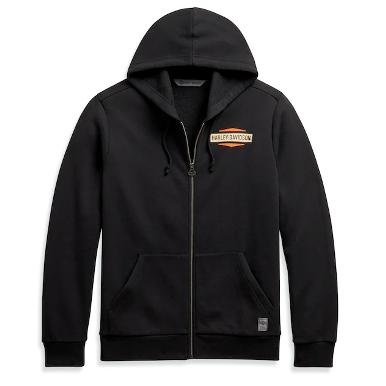 Harley-Davidson® Men's Classic Logo Black Slim Fit Zip-Up Hoodie 98637-20VM