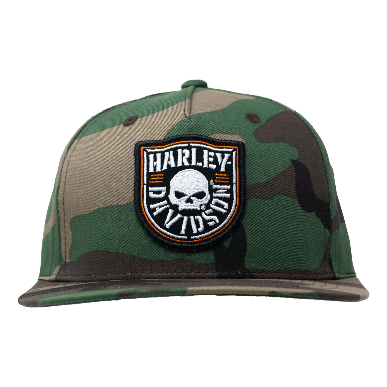 Shield Skull Camo Snapback Hat 