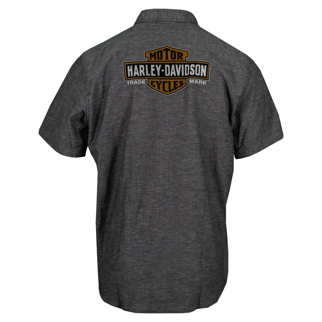 Harley-Davidson® Men's Logo Oxford Grey Button Up T-Shirt 98627 