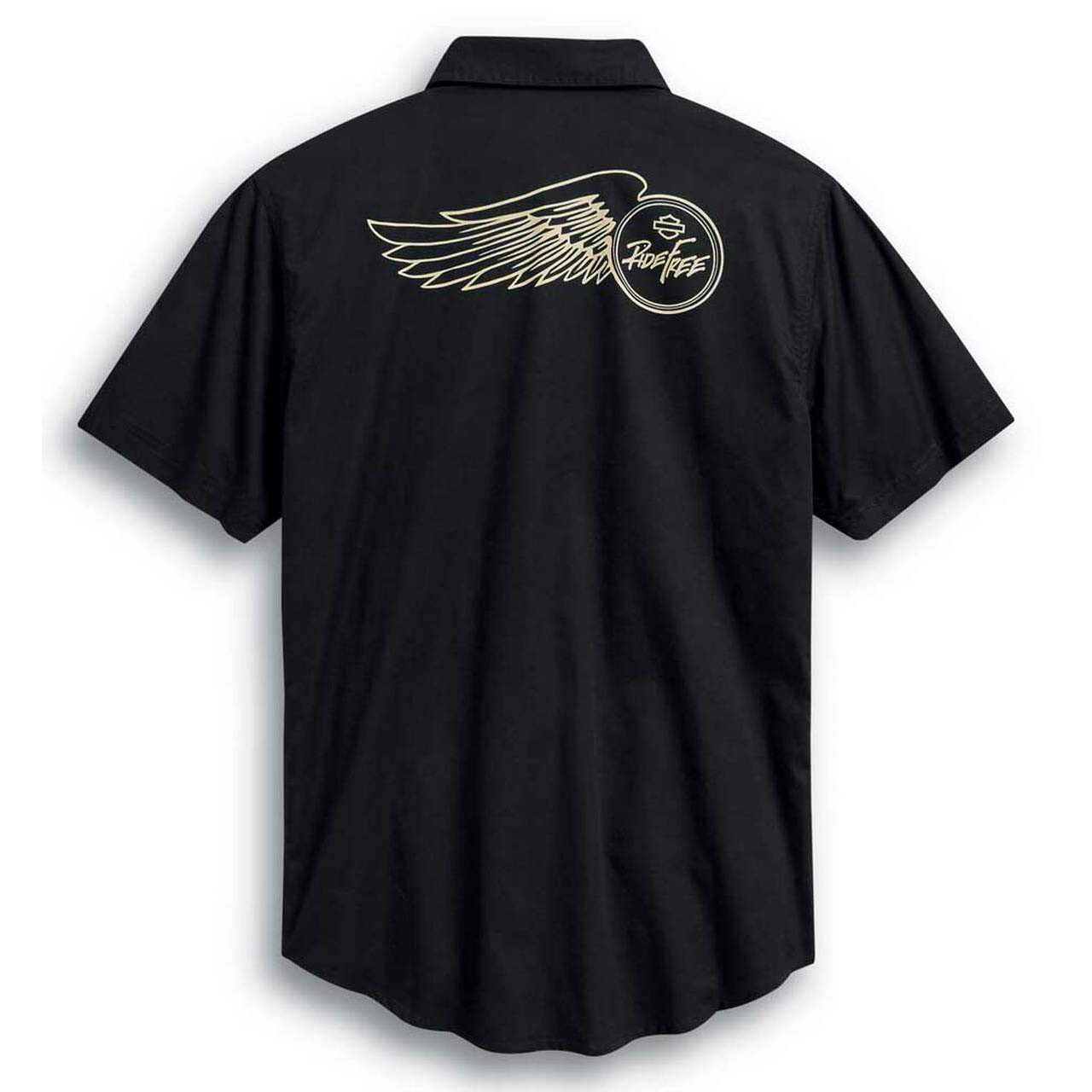 Harley-Davidson® Men's Ride Free Black Short Sleeve Button Up