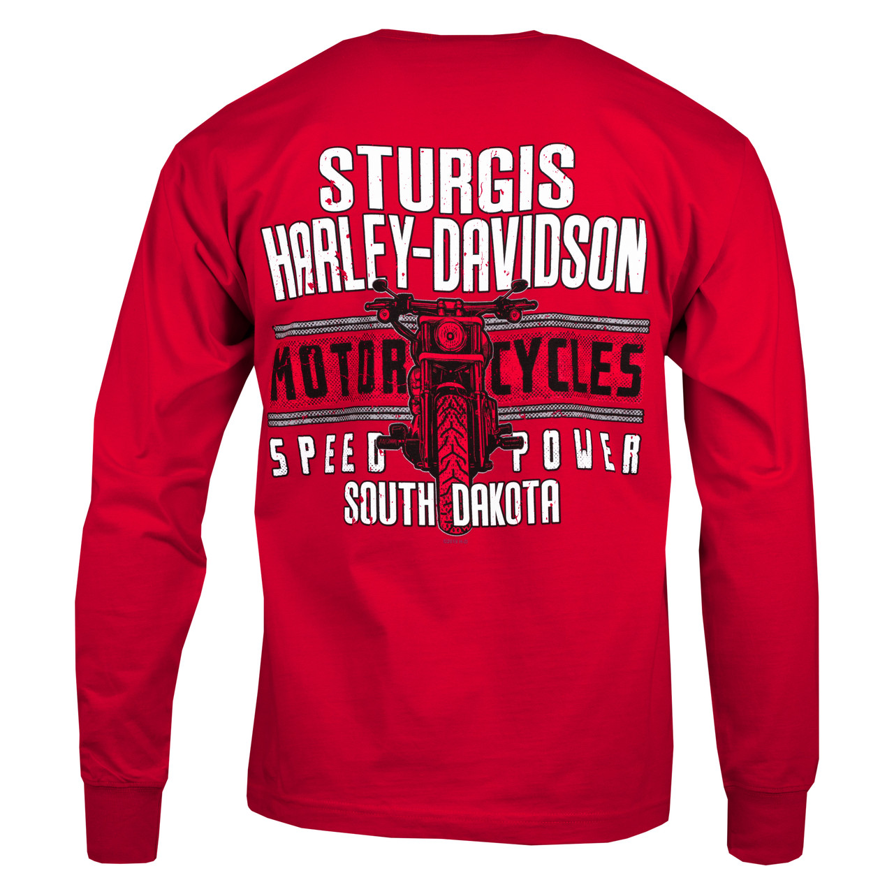 Sturgis Harley-Davidson® Men's Regal Label Deep Red Long Sleeve T-Shirt