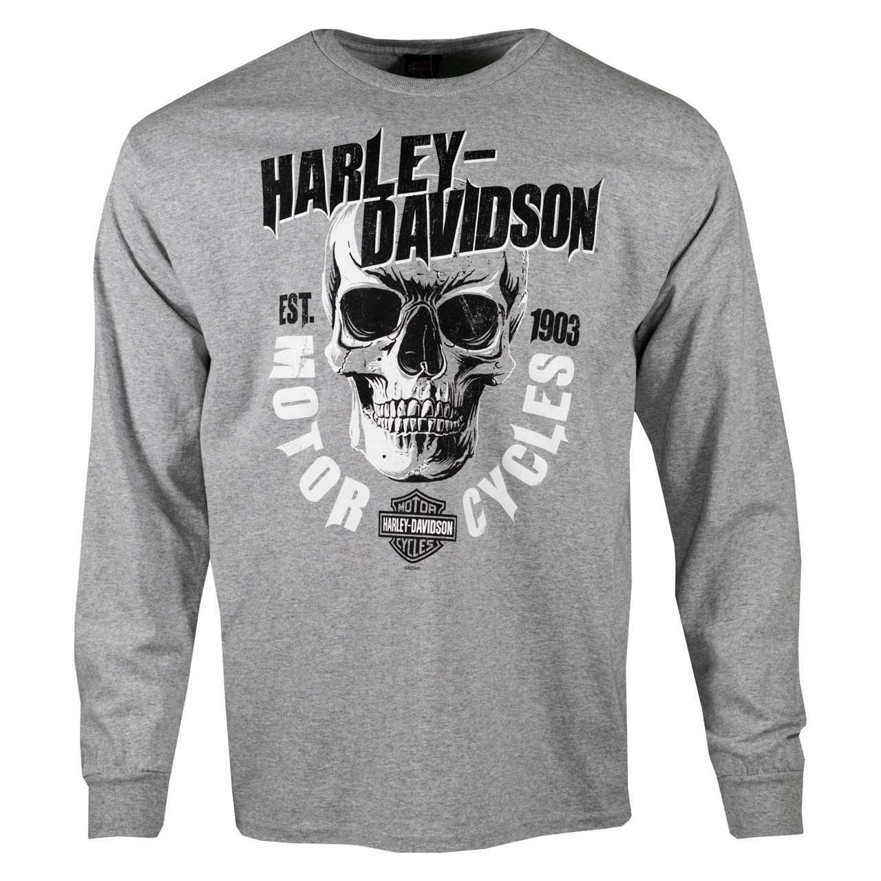 Sturgis Harley-Davidson® Men\'s Long Harley-Davidson T-Shirt Heather Petrified Grey - Sleeve Sturgis