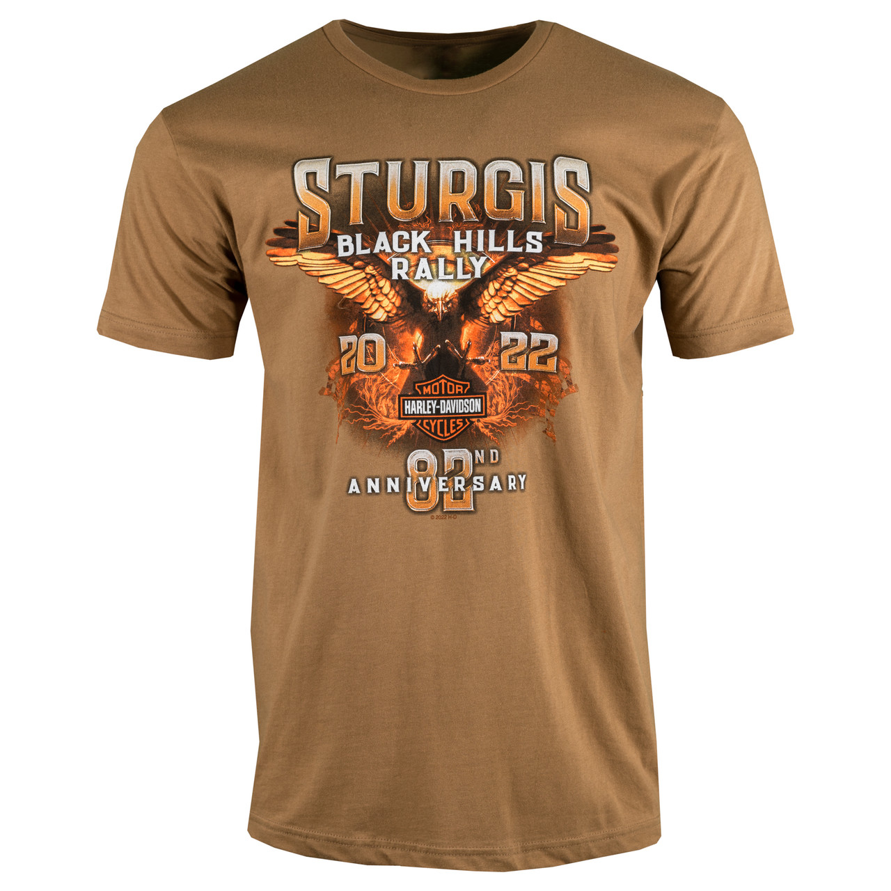 2022 Sturgis Harley-Davidson® Men's 82nd Rally Harley Flight Golden Brown  T-Shirt