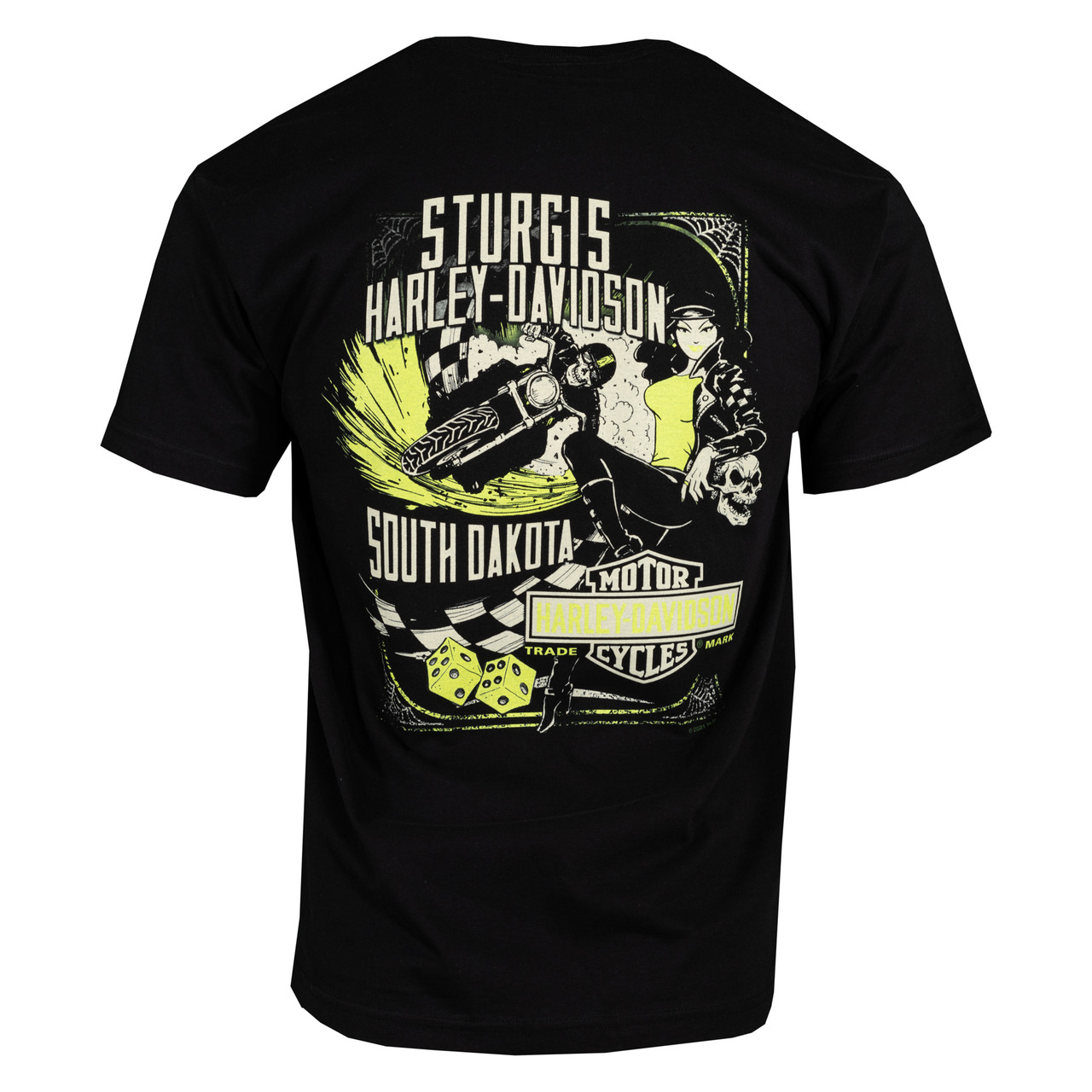 Sturgis Harley-Davidson® Men's Hi Viz Skull Black Short