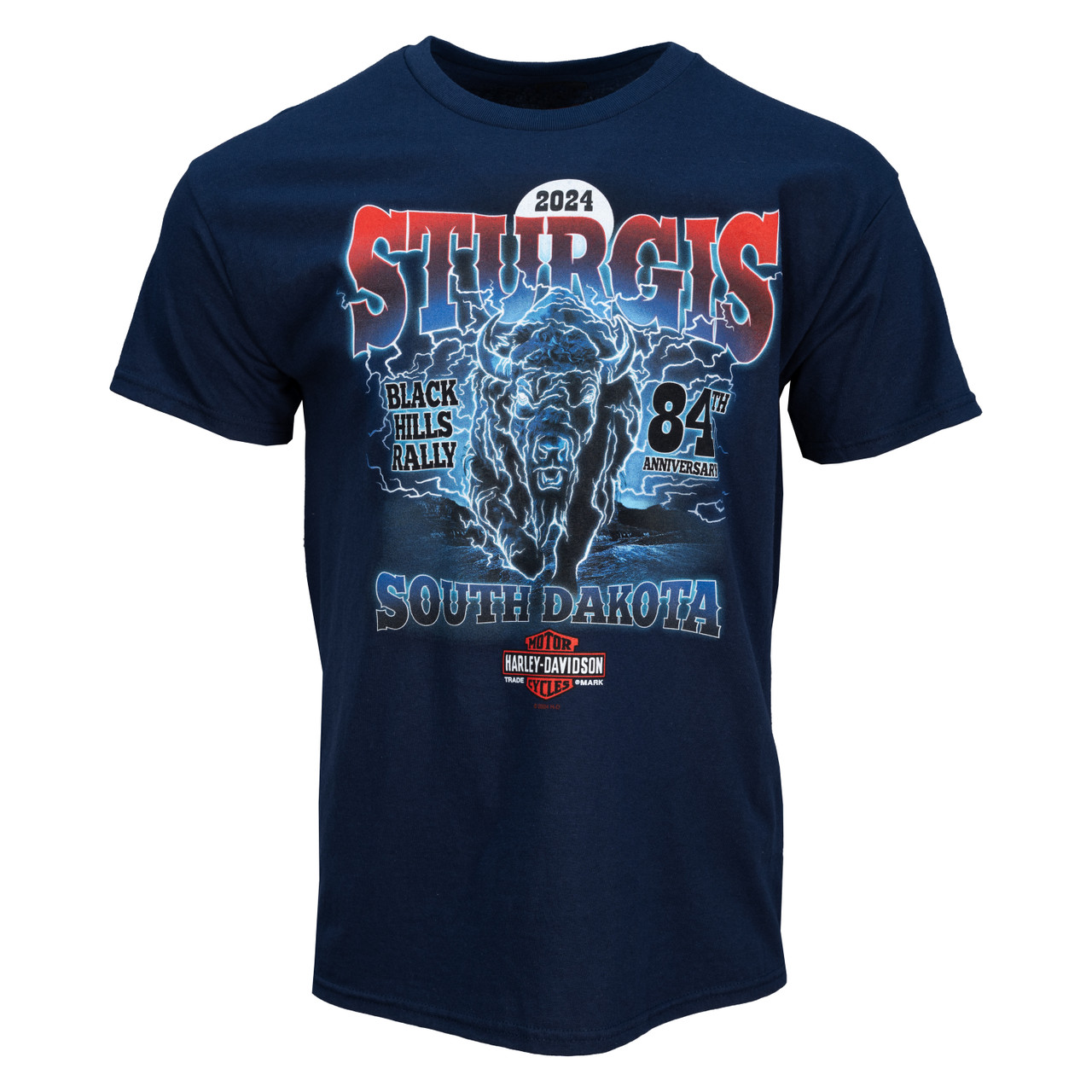 STURGIS BLACK HILLS RALLY バイカー Tシャツ L 2024 Sturgis Harley-Davidson® Men's 84th Rally Lightning