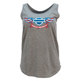 Sturgis Harley-Davidson® Women's Patriotic Wings Grey Tank Top