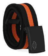 Harley-Davidson® Men's Tactical Gun Metal Bar & Shield Buckle Nylon Belt