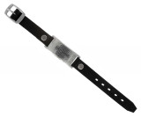Harley-Davidson® Men's Bar & Shield Metal Plate Leather Cuff Bracelet
