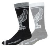 Harley-Davidson® 2-Pack Eagle Logo Moisture Wicking Mid-Calf Socks