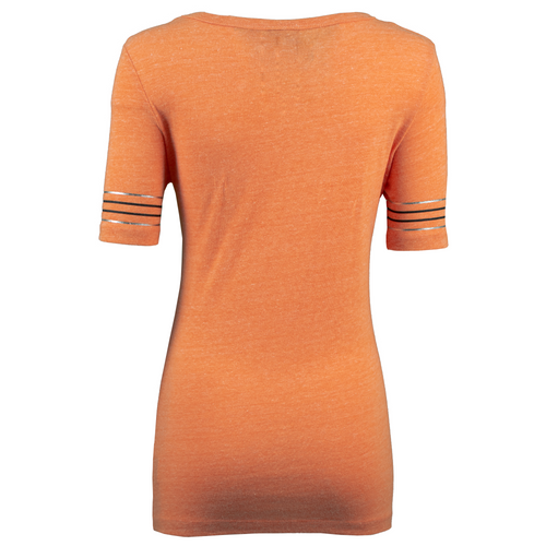Harley-Davidson® Women's Starting Line Orange 1/2 Sleeve T-Shirt