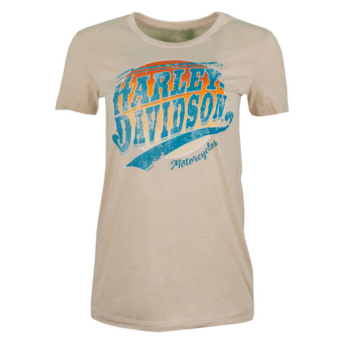 Sturgis Harley-Davidson® Women's Retro Sunset Tan Short Sleeve T-Shirt