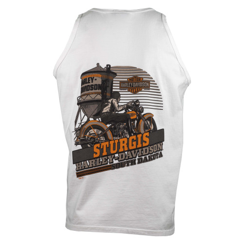 Sturgis Harley-Davidson® Men's H-D Metalwork White Tank Top