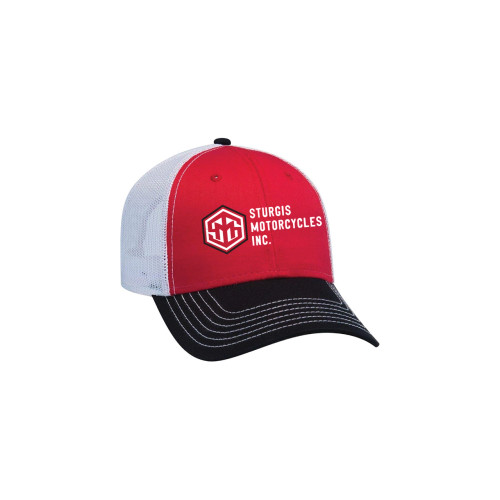 SMI Apparel Hexagon Logo Red Trucker Hat