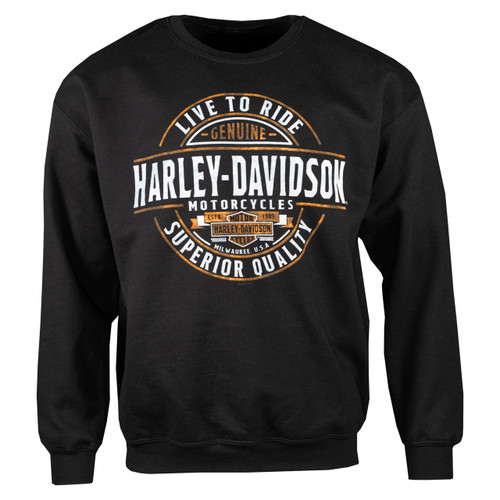 Sturgis Harley-Davidson® Men's All In Black Fleece Crewneck Sweatshirt