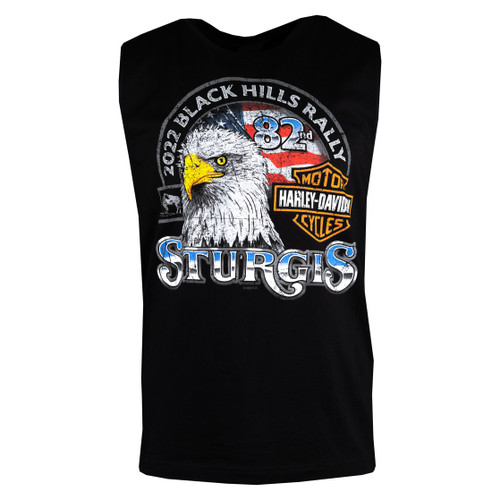 2022 Sturgis Harley-Davidson® Men's 82nd Rally Genuine Black Sleeveless T-Shirt