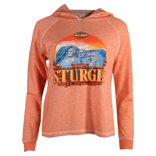 2022 Sturgis Harley-Davidson® Women's 82nd Rally Fade Scene Orange Hoodie