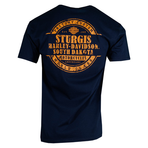 Sturgis Harley-Davidson® Men's Sport Round Navy Short Sleeve T