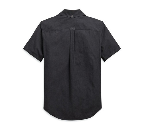 Harley-Davidson® Men's Melange Black Button-Up Slim Fit Shirt 99072-20VM