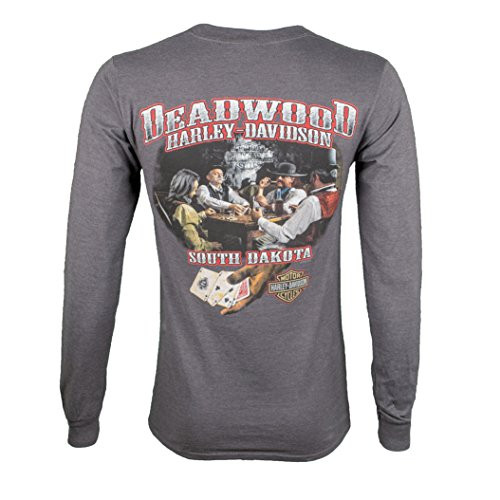 Deadwood Harley-Davidson® Men's Old Hat Charcoal Long Sleeve T-Shirt