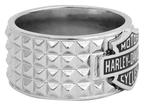 Harley-Davidson® Men's Studded Pyramid Bar & Shield Ring HSR0043