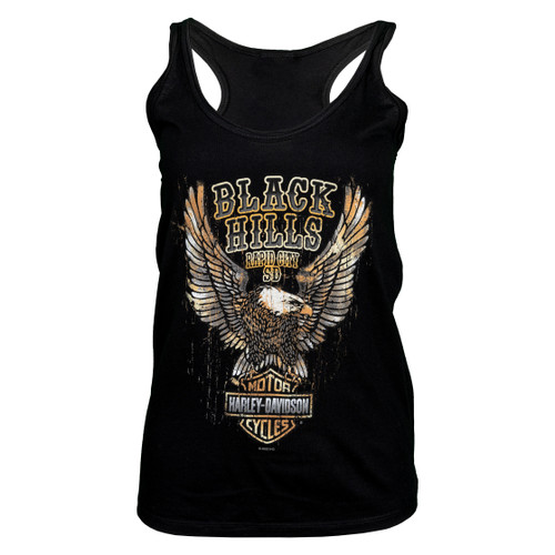 Black Hills Harley-Davidson® Women's Upwing Black Tank Top