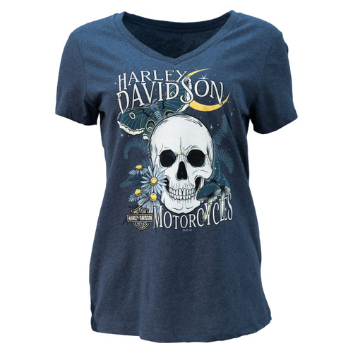 Sturgis Harley-Davidson® Women's Nocturine Ride Heather Navy Short Sleeve T-Shirt