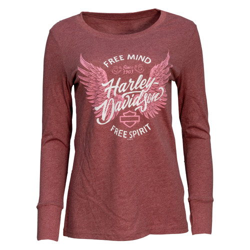 Sturgis Harley-Davidson® Women's Coastline Dark Red Long Sleeve T-Shirt