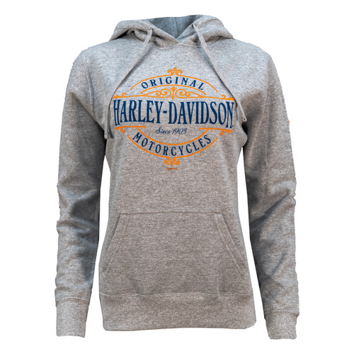 Sturgis Harley-Davidson® Women's Scroll Arc Athletic Grey Pullover Sweatshirt