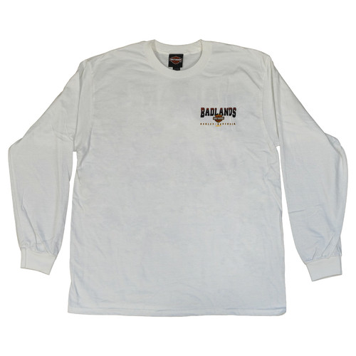 Badlands Harley-Davidson® Men's Buffalo White Long Sleeve T-Shirt